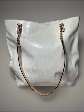 Michael Kors Michael Jet Set White Patent Leather Handbag Large